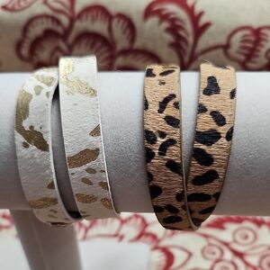 Plunder Gold and Leopard Print Bracelet Set